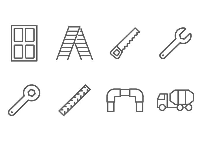 Construction Line Icon Vectors