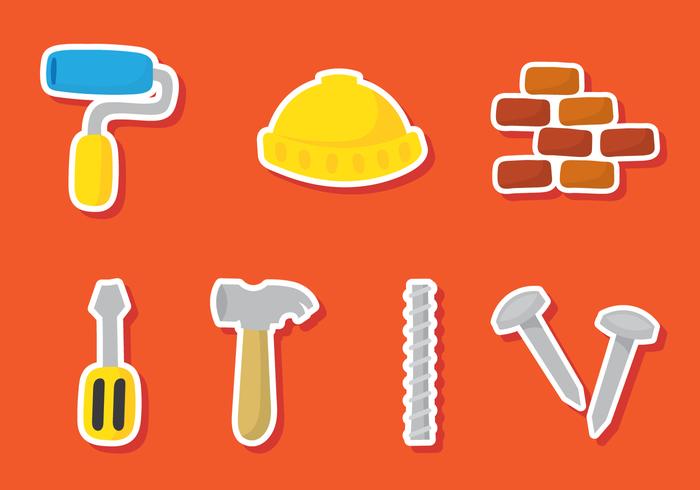 Construction Sticker Icons vector