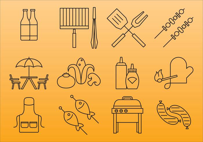 Grill And Bbq Icons vector