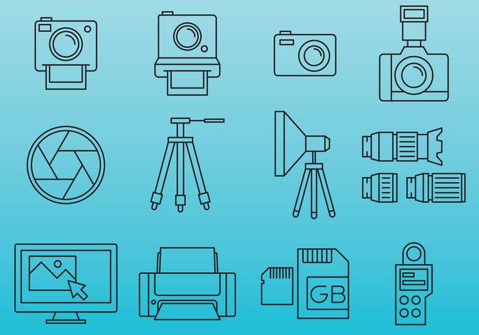 Iconos de fotografía profesional vector