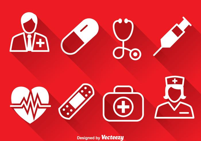 Medical White Icons Vector