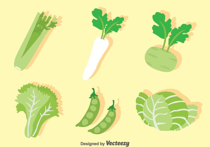 Green Vegetable Vector Set