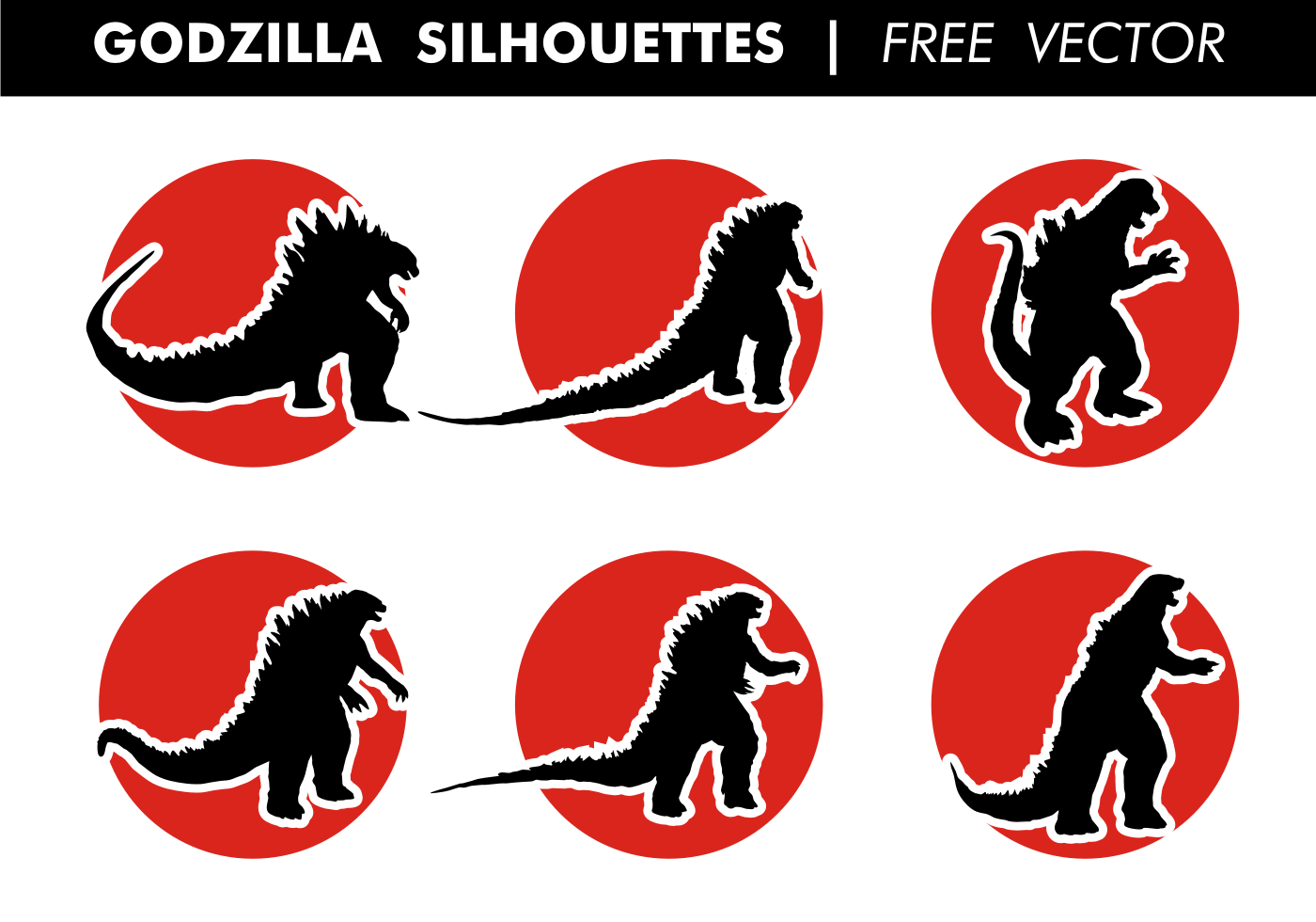 Godzilla Silhouettes Free Vector 121756 Vector Art at Vecteezy