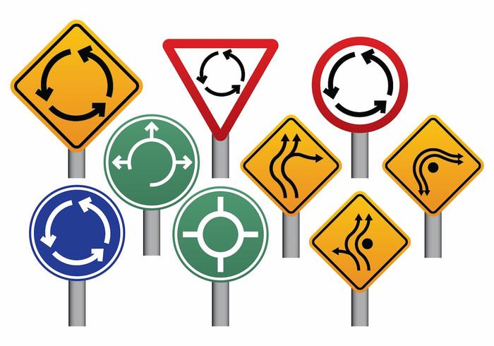 Roundabout Sign Set vector