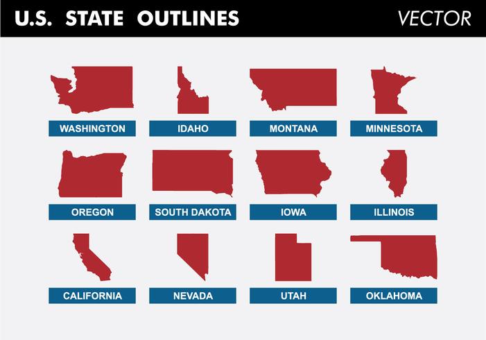 U.S. State Outlines Vector