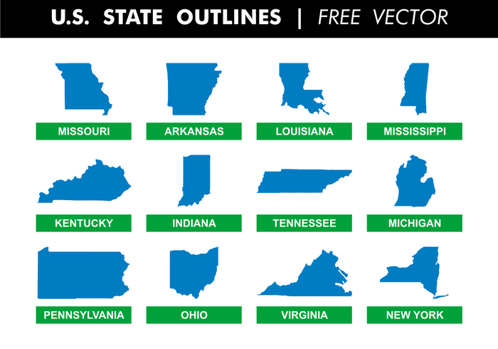 U.S. State Outlines Free Vector