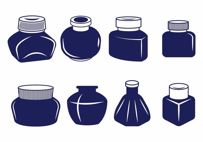 Ink Pot Set vector