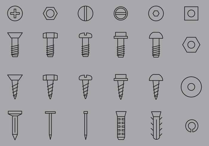 Nail And Screw Icons vector