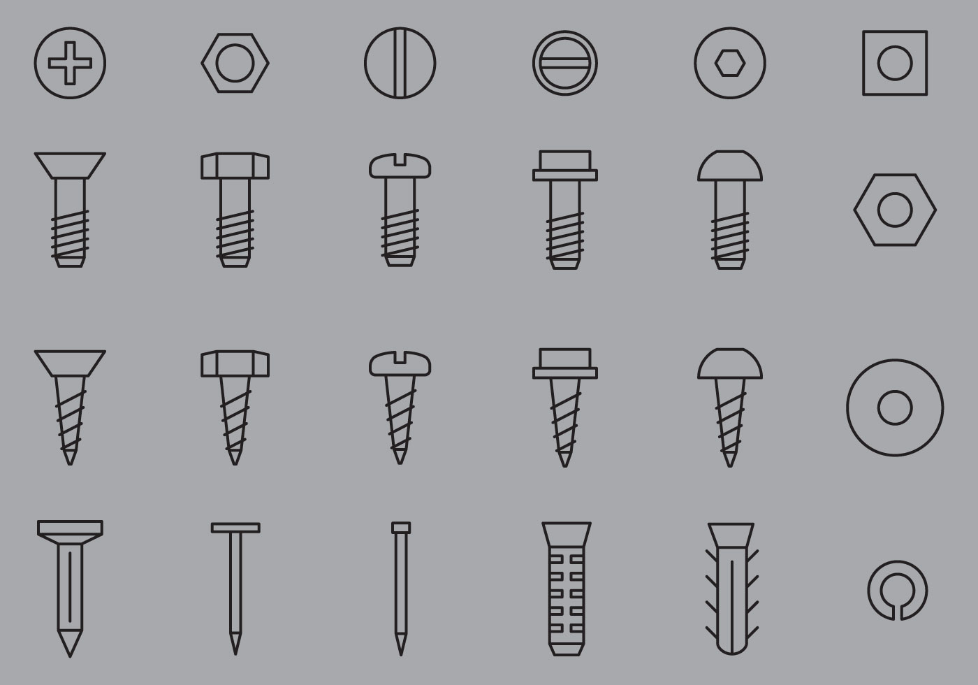 Half round head screw icon, outline style Stock Vector Image & Art - Alamy