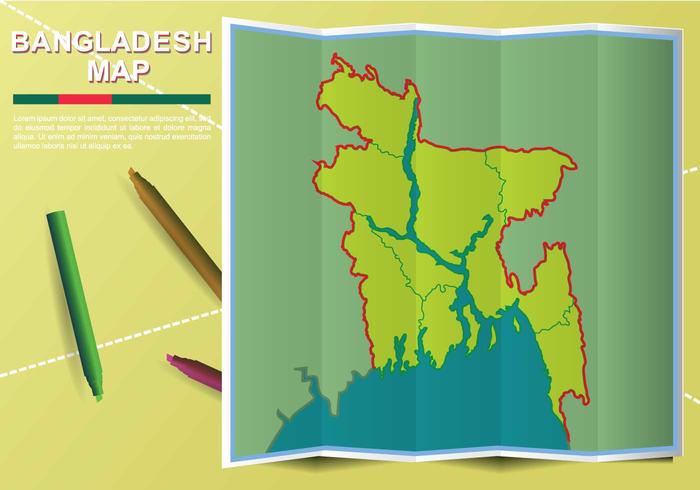 Free Bangladesh Mapa Ilustración vector