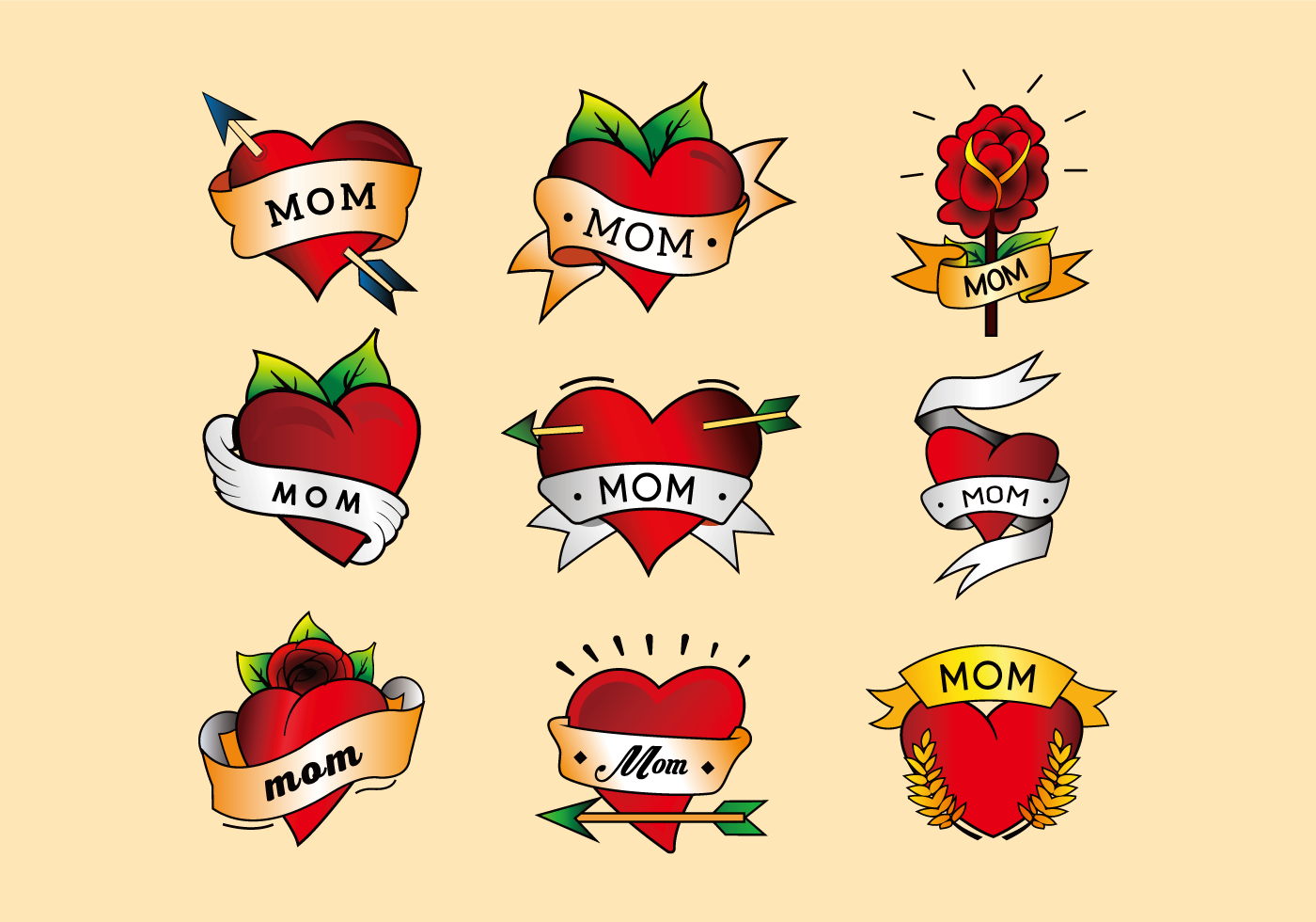 Love mom tattoo Royalty Free Vector Image  VectorStock