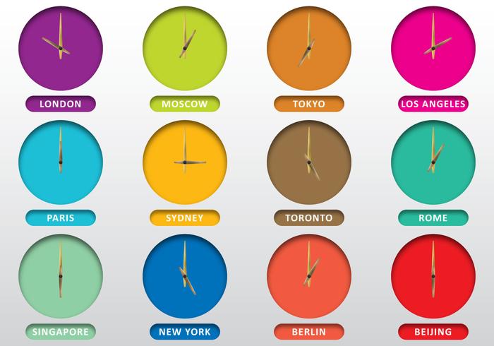 Relojes De Ciudades vector