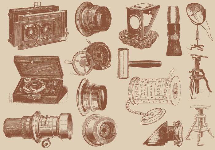 Antique Camera Accesories vector