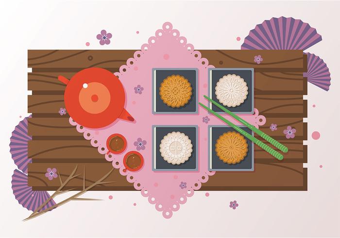 Mooncake Dessert Vector