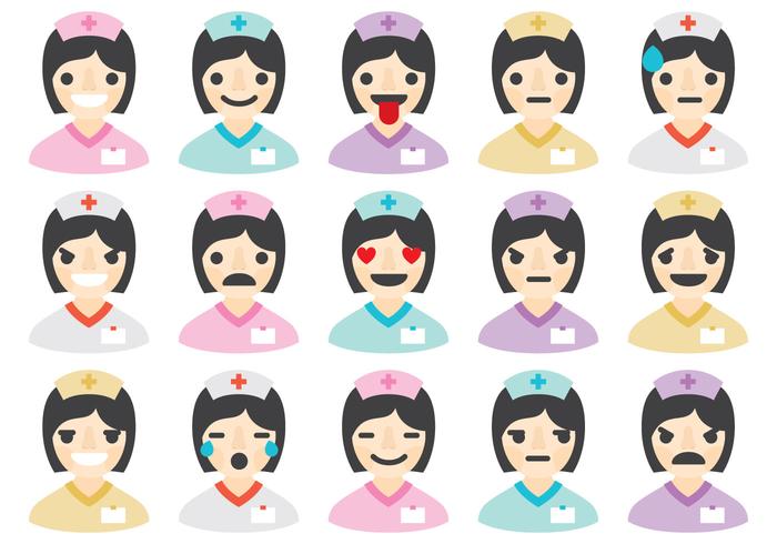 Enfermera emoticonos vector