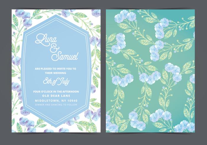 Lilac Flower Vector Wedding Invite