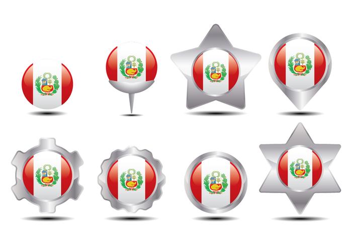 Marcador de la bandera de Perú vector