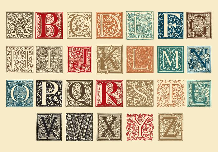 Ornamental Capital Letters - Download Free Vector Art, Stock Graphics