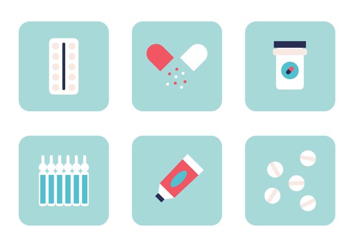 Set of Medicines vector