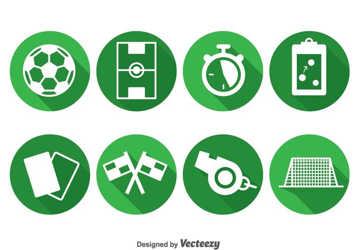 Soccer Element Circle Icons vector