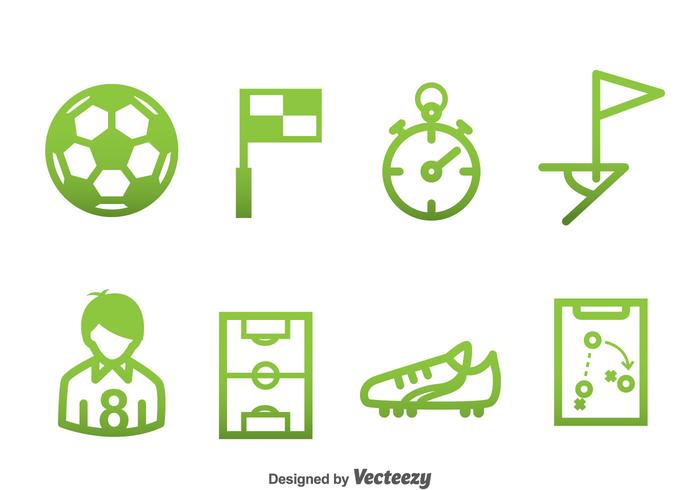 Iconos del verde del elemento del fútbol vector