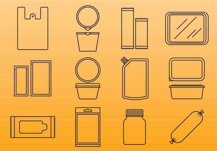 Plastic Package Icons vector