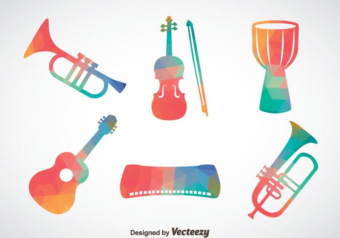 Resumen colorido vector de instrumentos de música