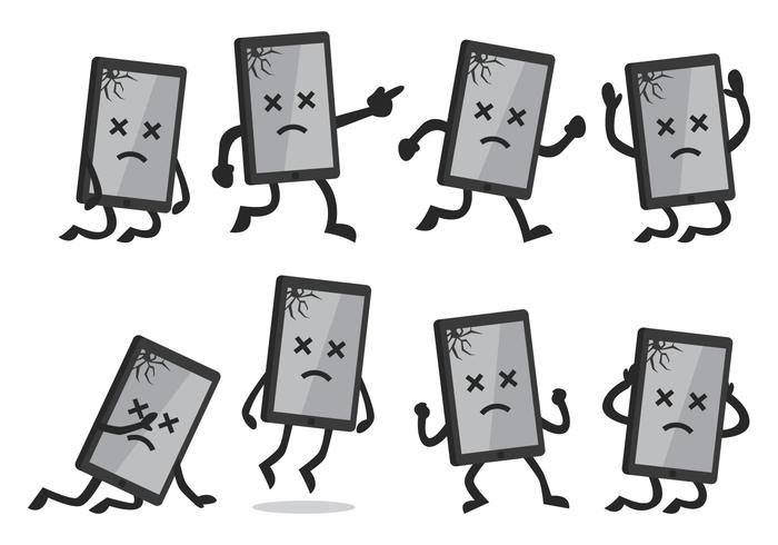 Cartoon Broken Smartphone vector