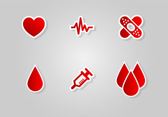 Blood Drive Icon Vector Set