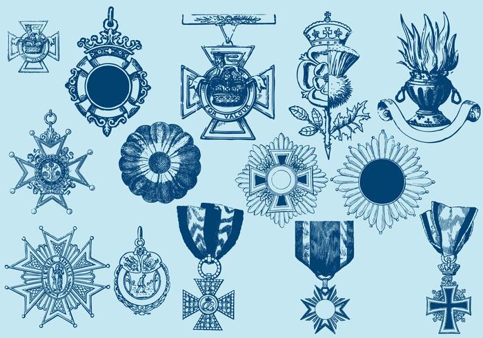 Crosses Badges And Ornaments vector