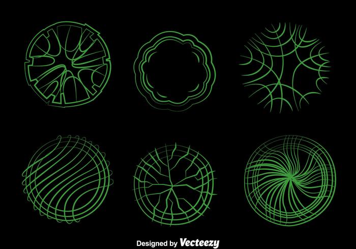 Green Line Tree Top View Vector