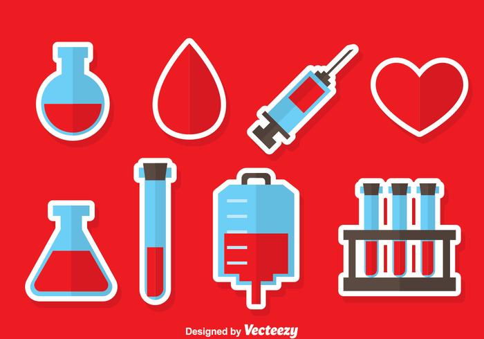 Blood Donation Element Icons Vector