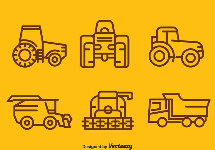 Harvest Tractors Collection Vector