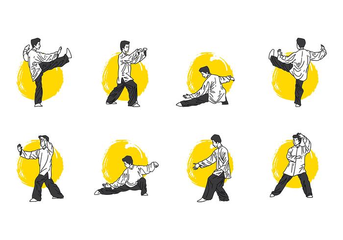 Tai chi pose vector