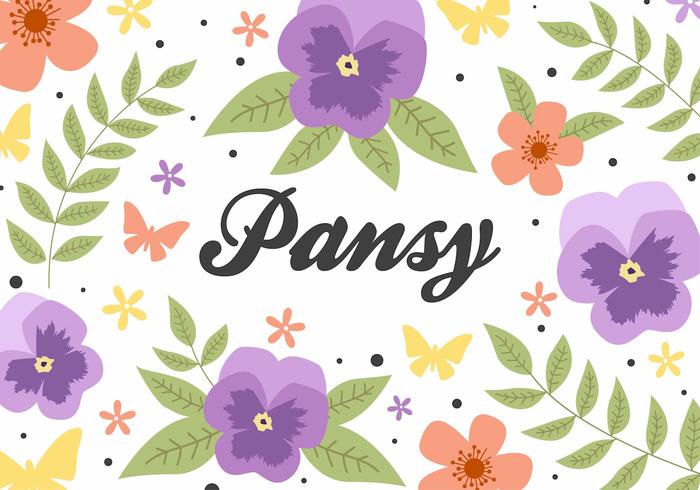 Flower Pansy Background Vector