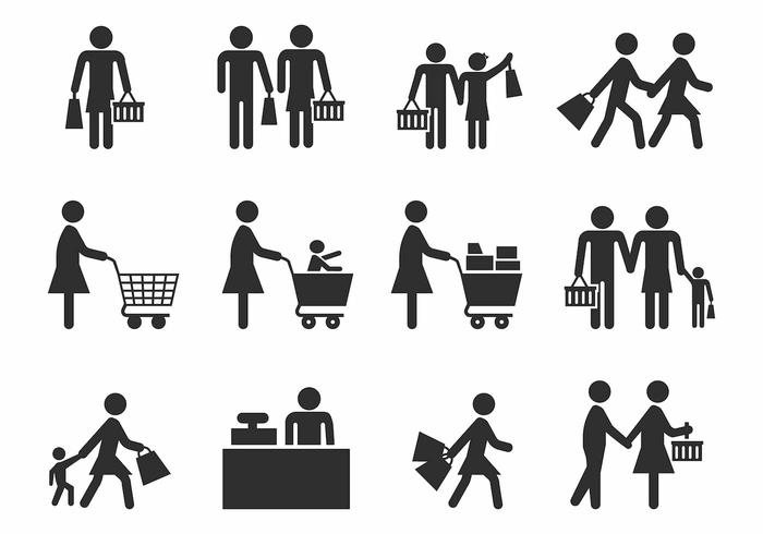 Free Family Shopping Vector