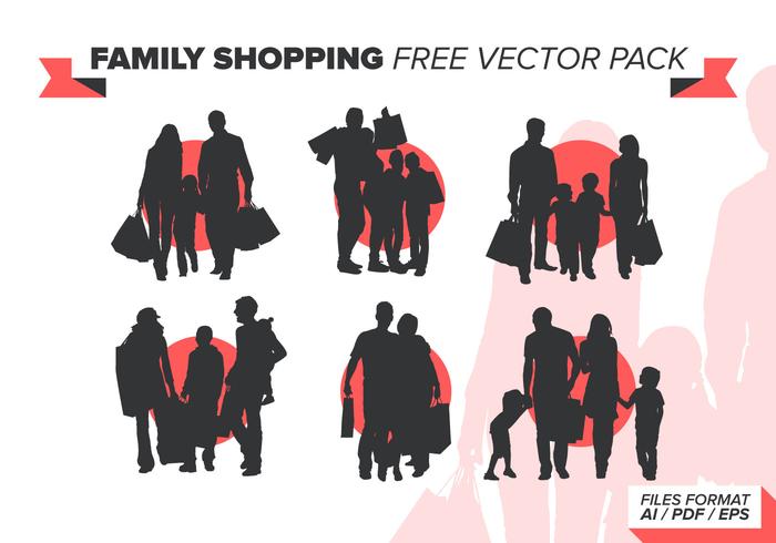 Family Shopping Free Vector Pack