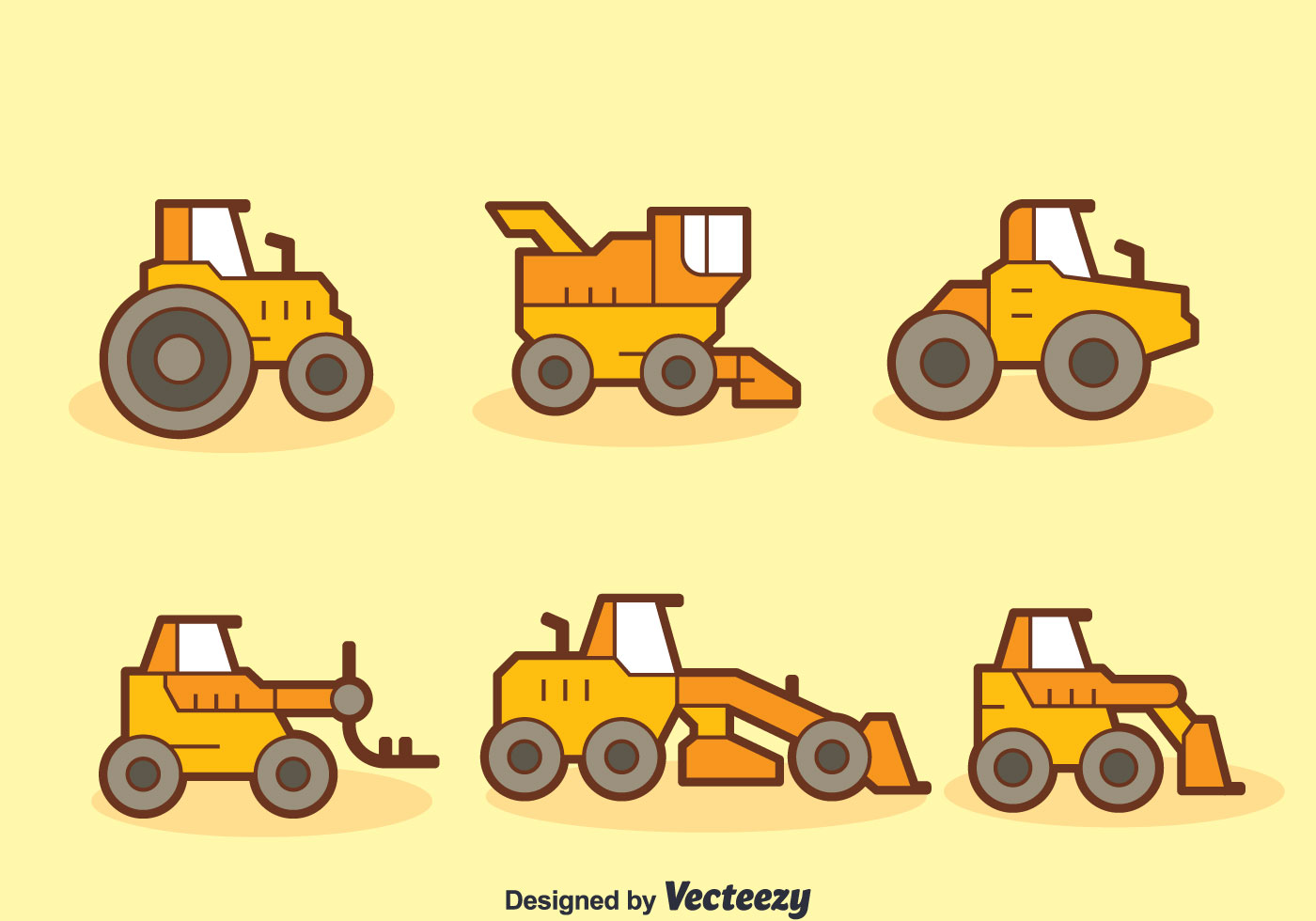Cartoon Tractors Collection Vector 122159 Vector Art at Vecteezy