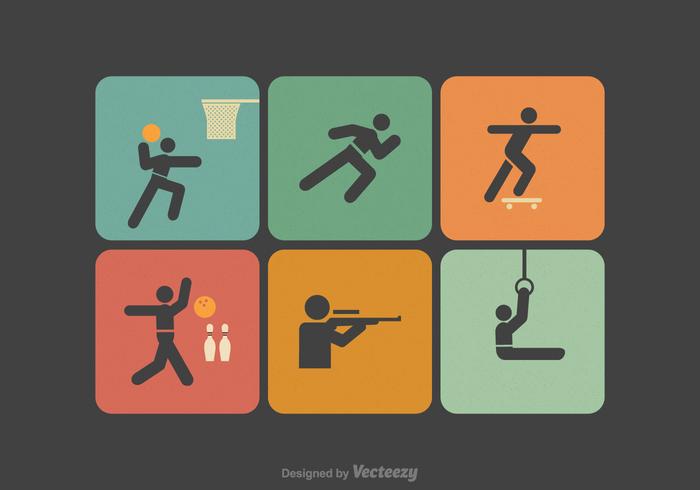 Sport Stick Figure Vector Icons