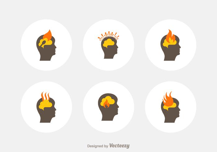 Head Burnout Vector Icons