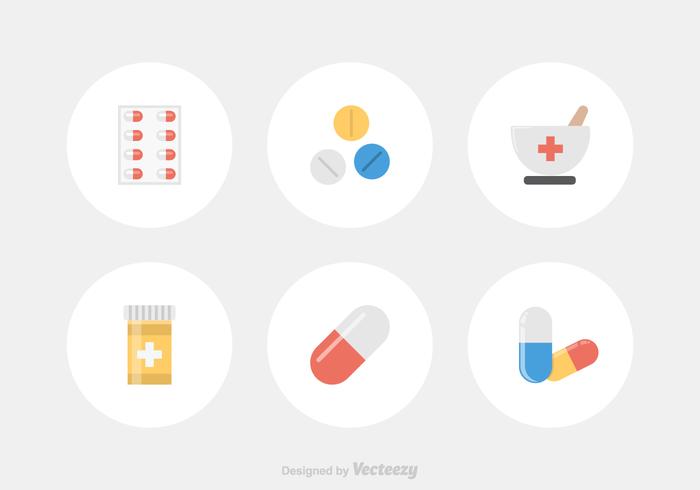 Flat Pharmacy Vector Icons