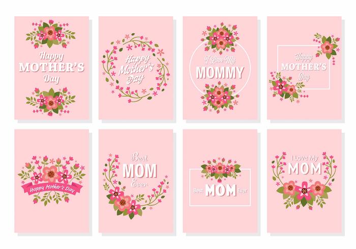 Tarjeta feliz de la flor del día de madre feliz vector