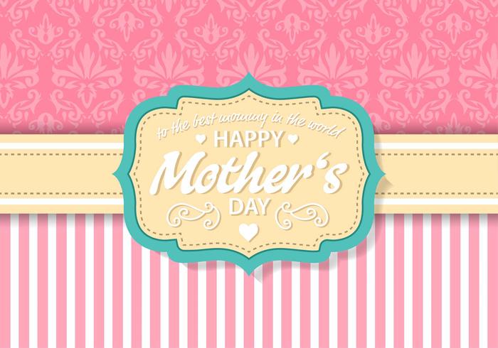 Free Vintage Mother's Day Card Vector