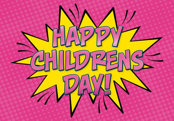 Comic Style Childrens Day Illustration vector