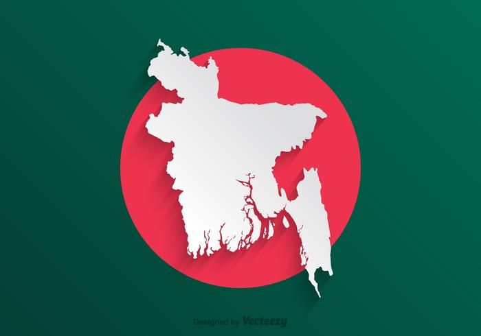 Vector libre del mapa de Bangladesh de papel