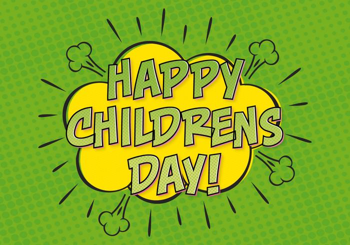Comic Style Childrens Day Illustration vector