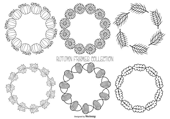 Cute Autumn Frames vector