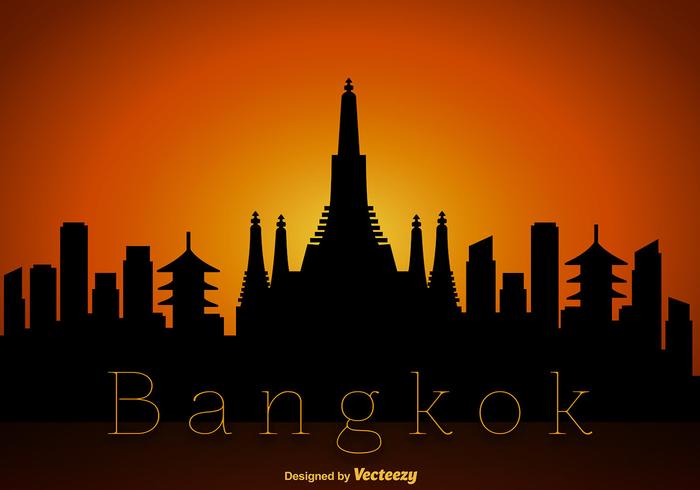 Vector Bangkok Skyline Silhouette