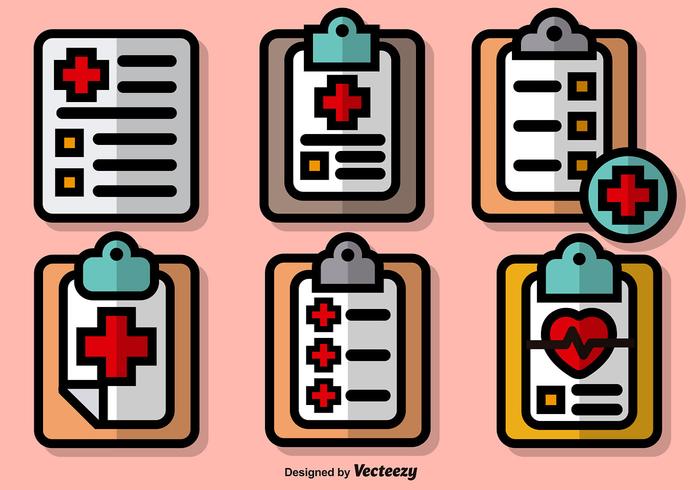 Vector Set Of Colorful Prescription Pad Icons