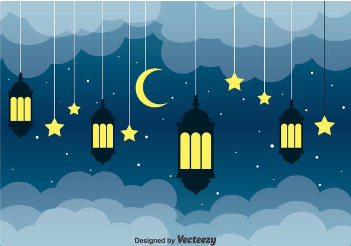 Arabian Lantern Night Background vector